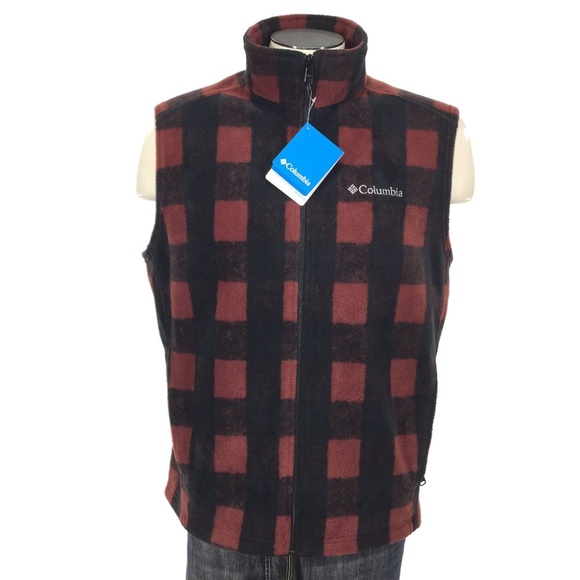 columbia buffalo plaid vest